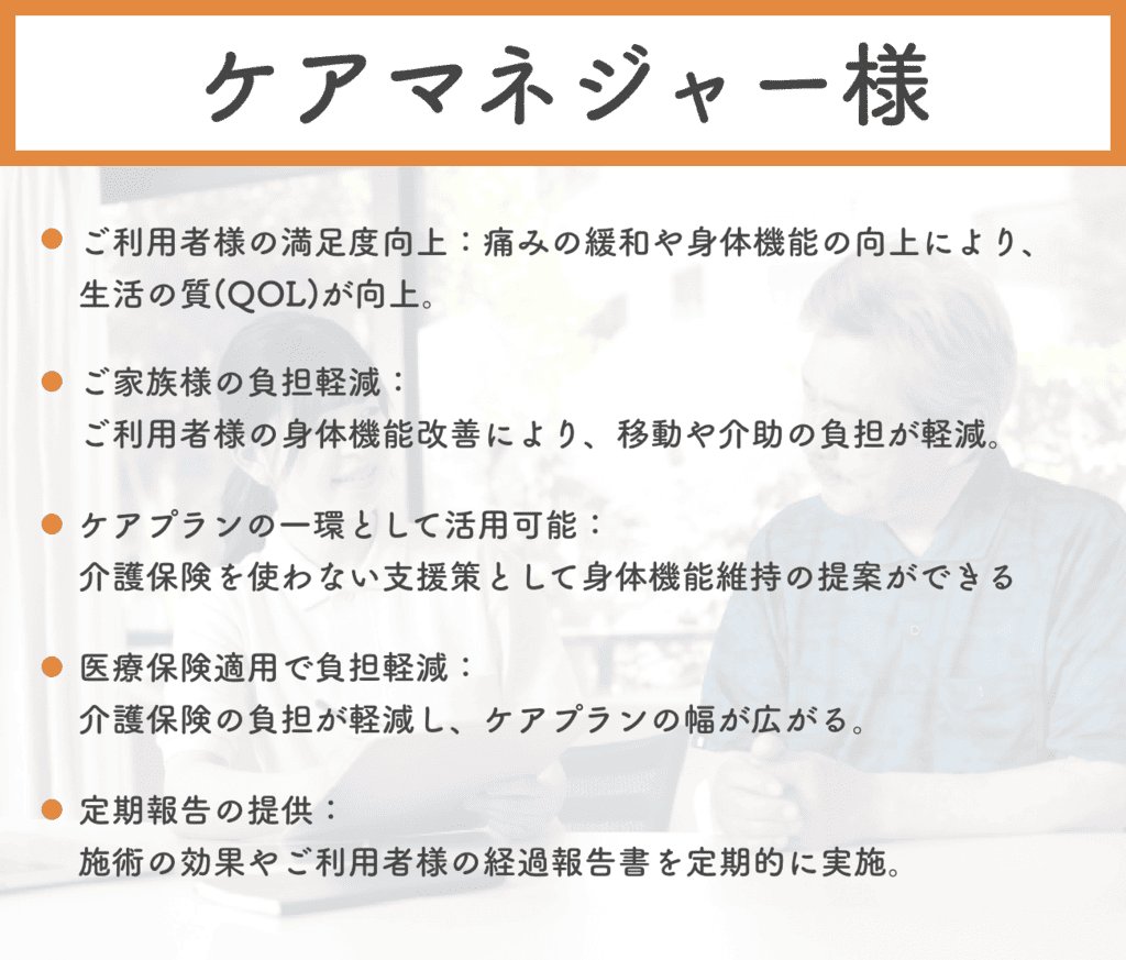 ケアマネジャーの導入メリット
